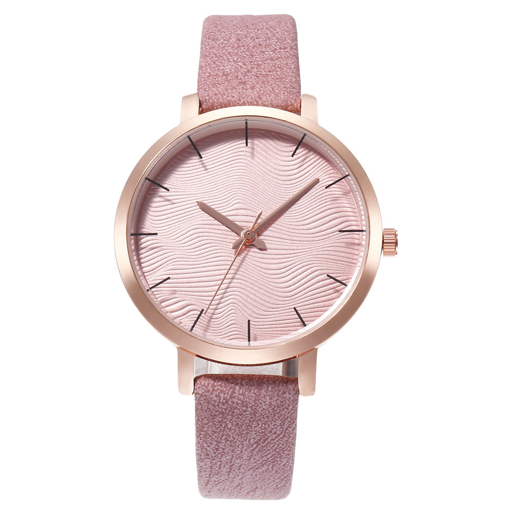 Goldtone Textured Face Watch