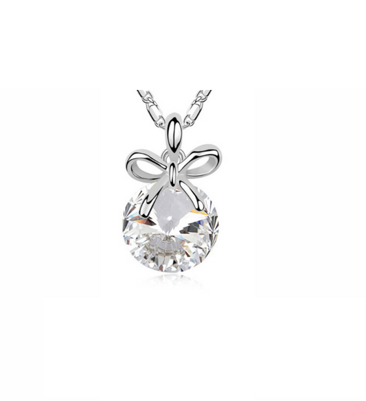 Swarovski Crystal Rivoli Bow Pendant Necklace