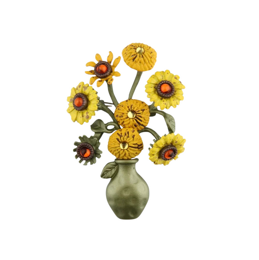 Goldtone Autumn Flower Bouquet Brooch