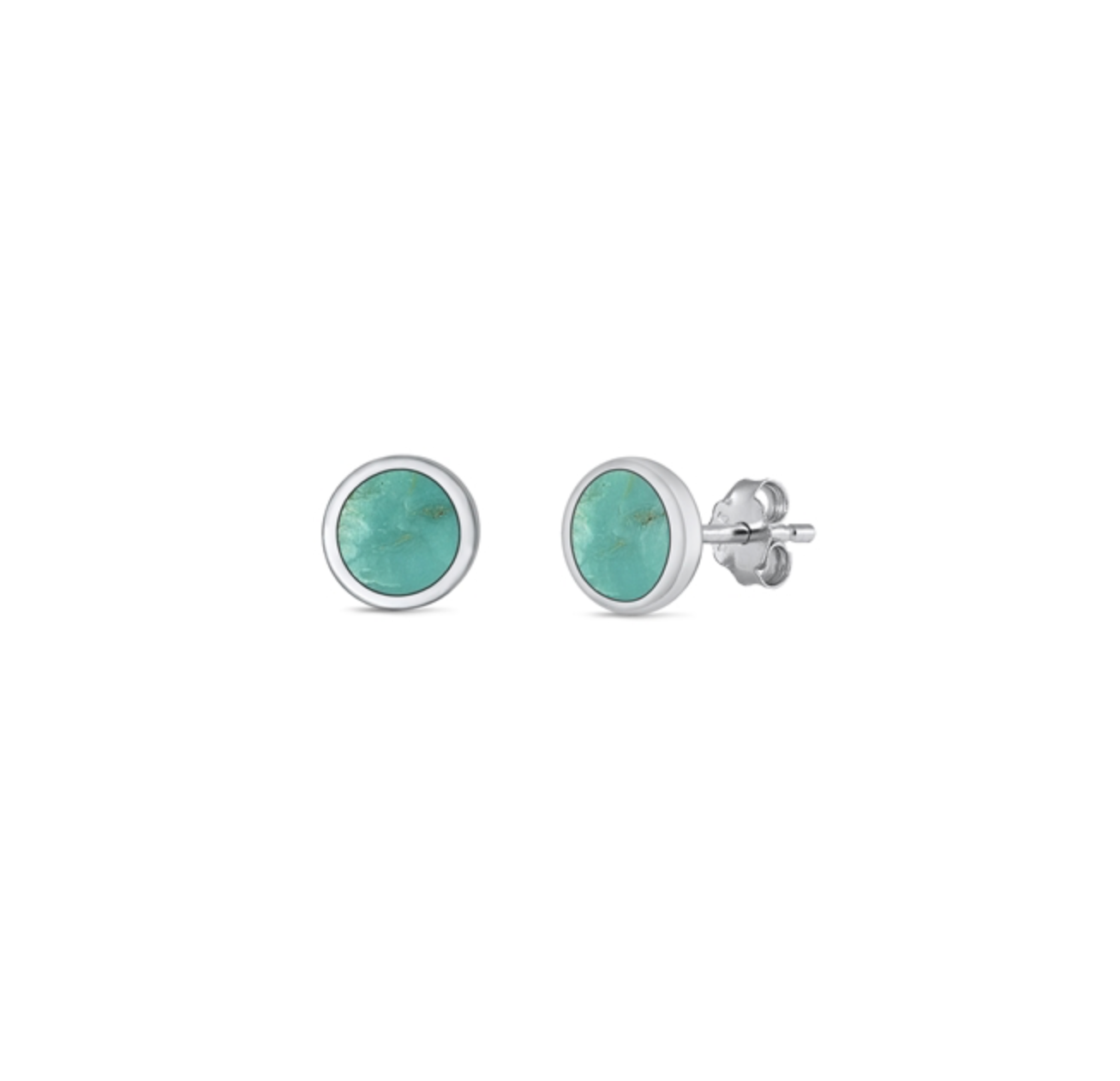 Sterling Silver & Turquoise Stud Earrings 4mm