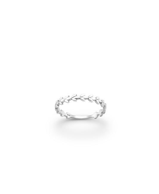 Sterling Silver Leaves Band Ring