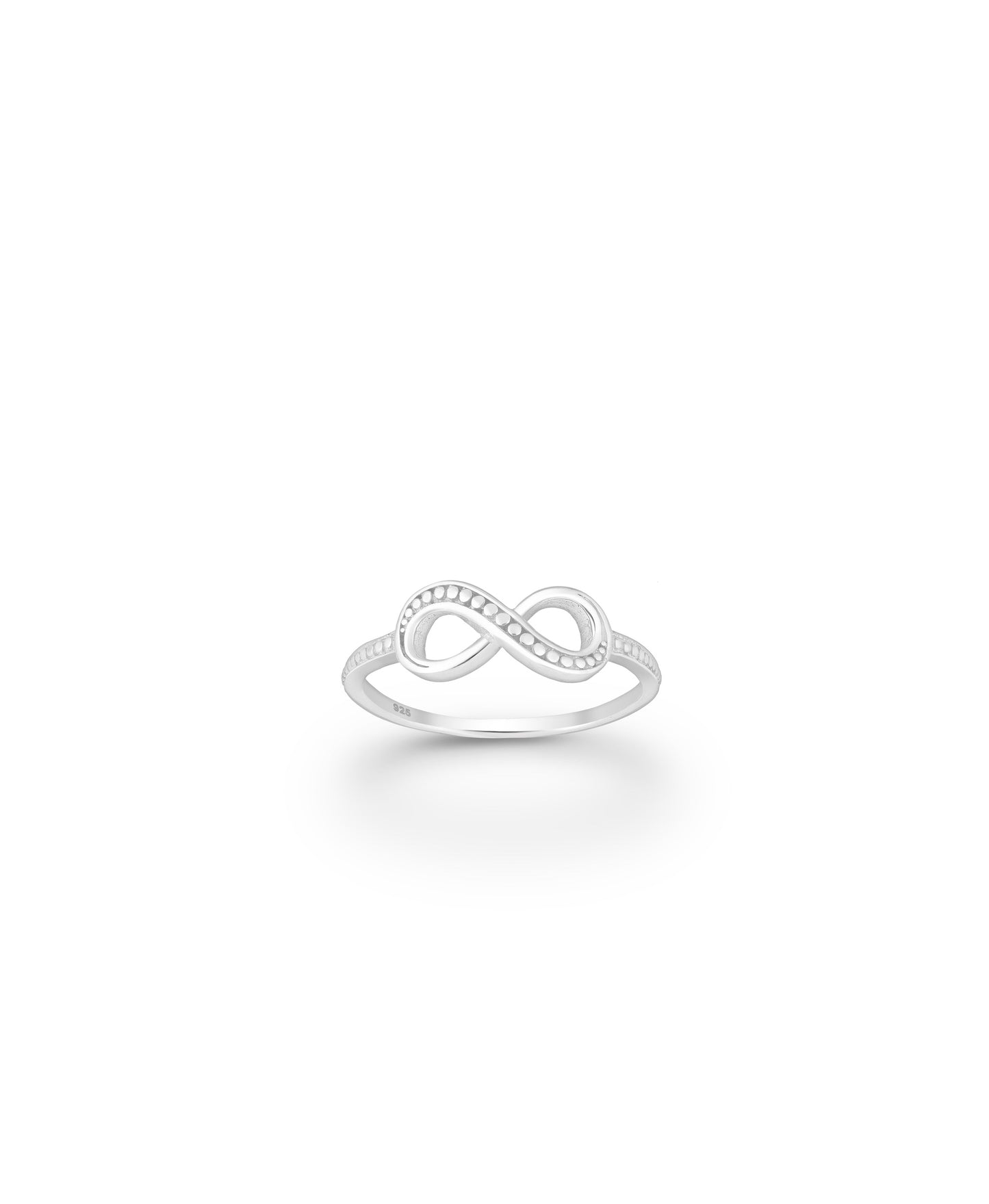 Sterling Silver Beaded Infinity Ring