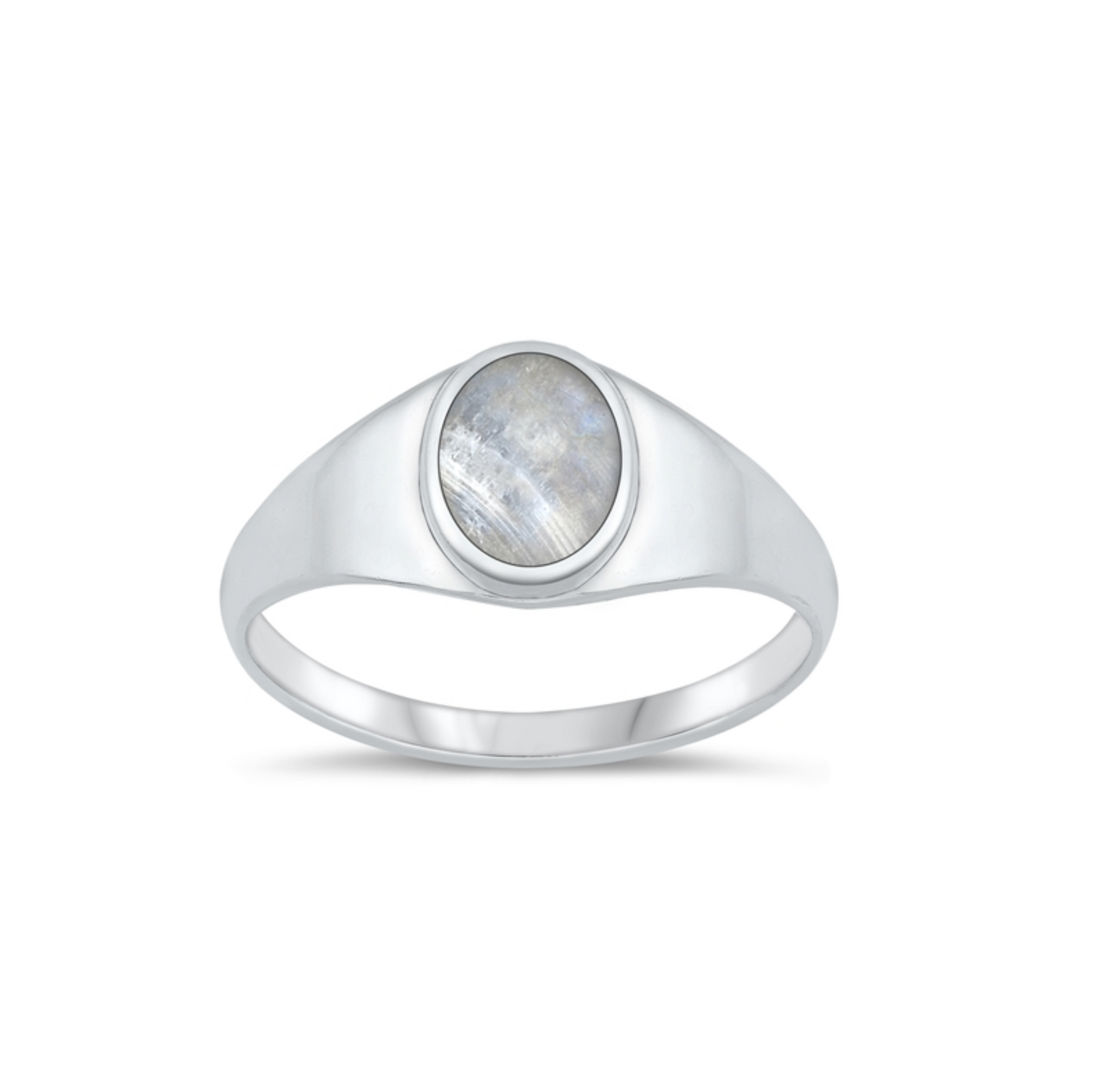 Moonstone Sterling Silver Signet Ring