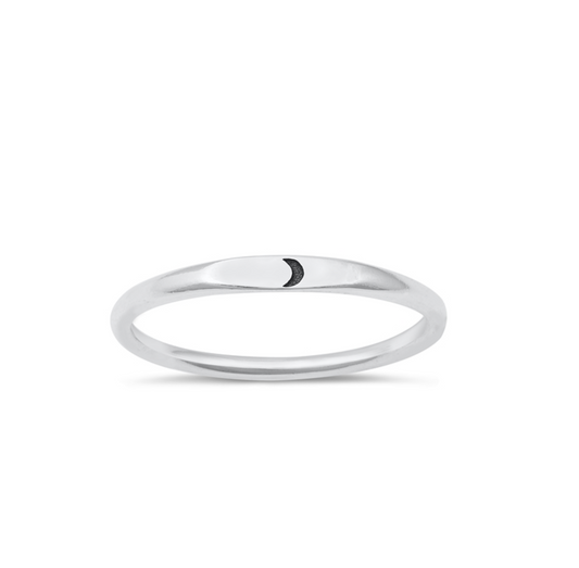 Sterling Silver Crescent Moon Ring