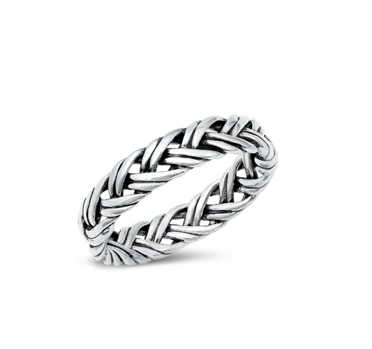 Sterling Silver Double Braided Stackable Ring