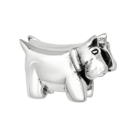 Sterling Silver Schnauzer Dog Charm