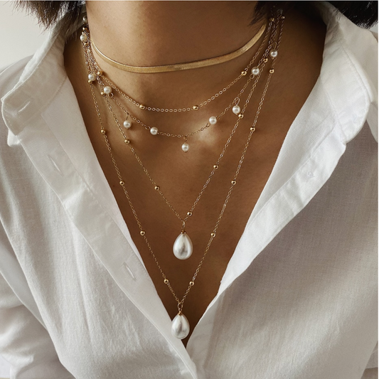 Imitation Pearl Goldtone Layered Necklace