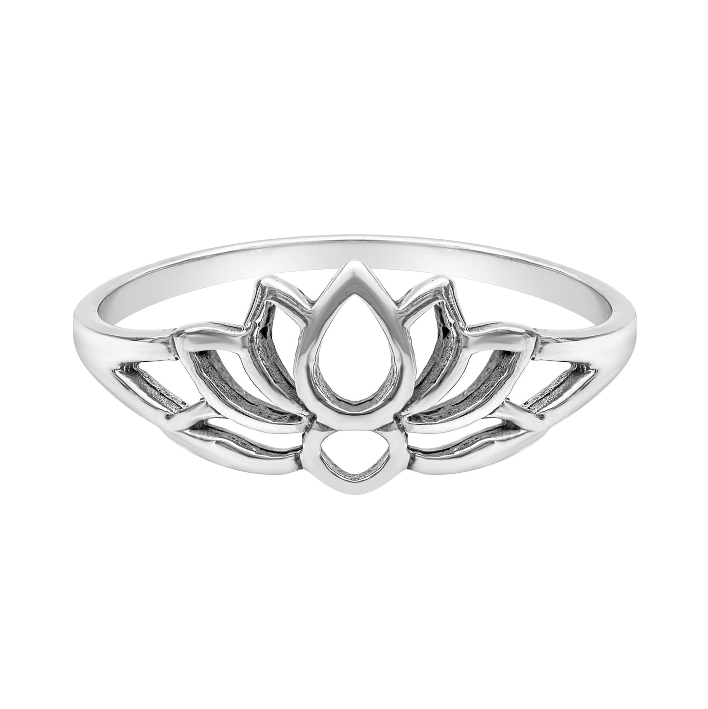 Sterling Silver Openwork Lotus Ring