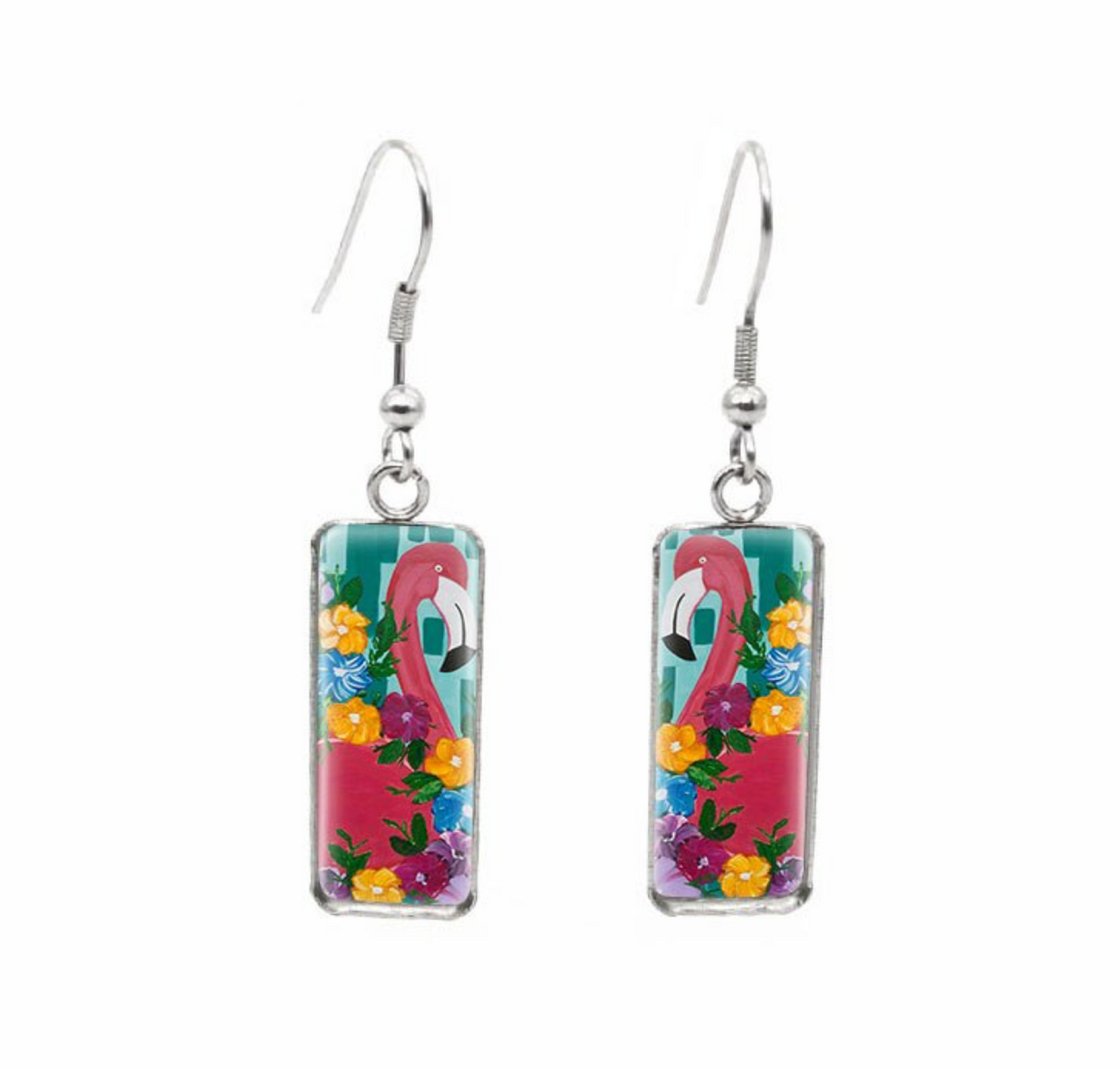 Animal Motif Rectangular Drop Earrings