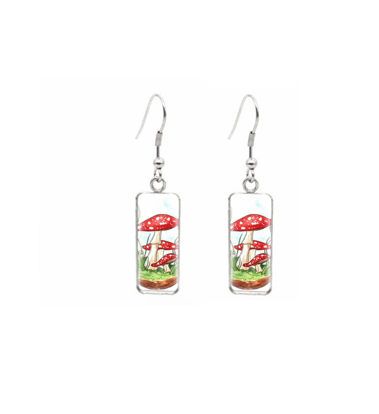 Patterned Rectangular Drop Earrings