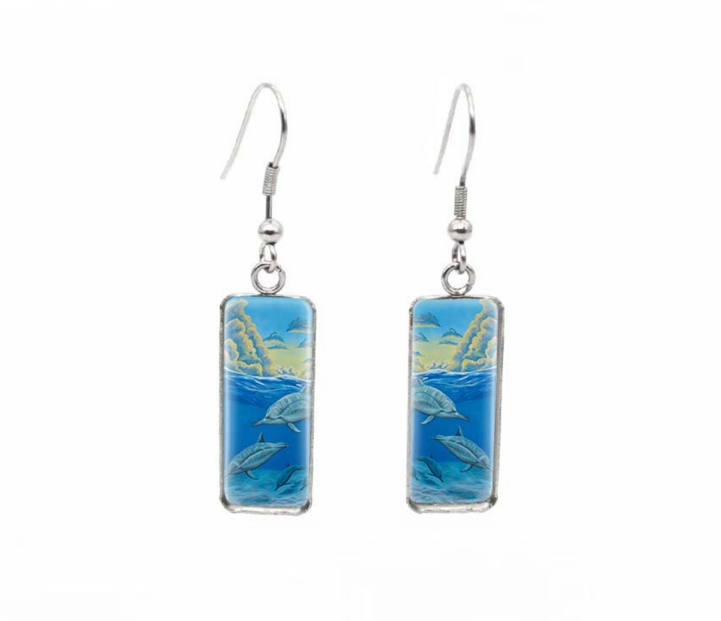 Animal Motif Rectangular Drop Earrings