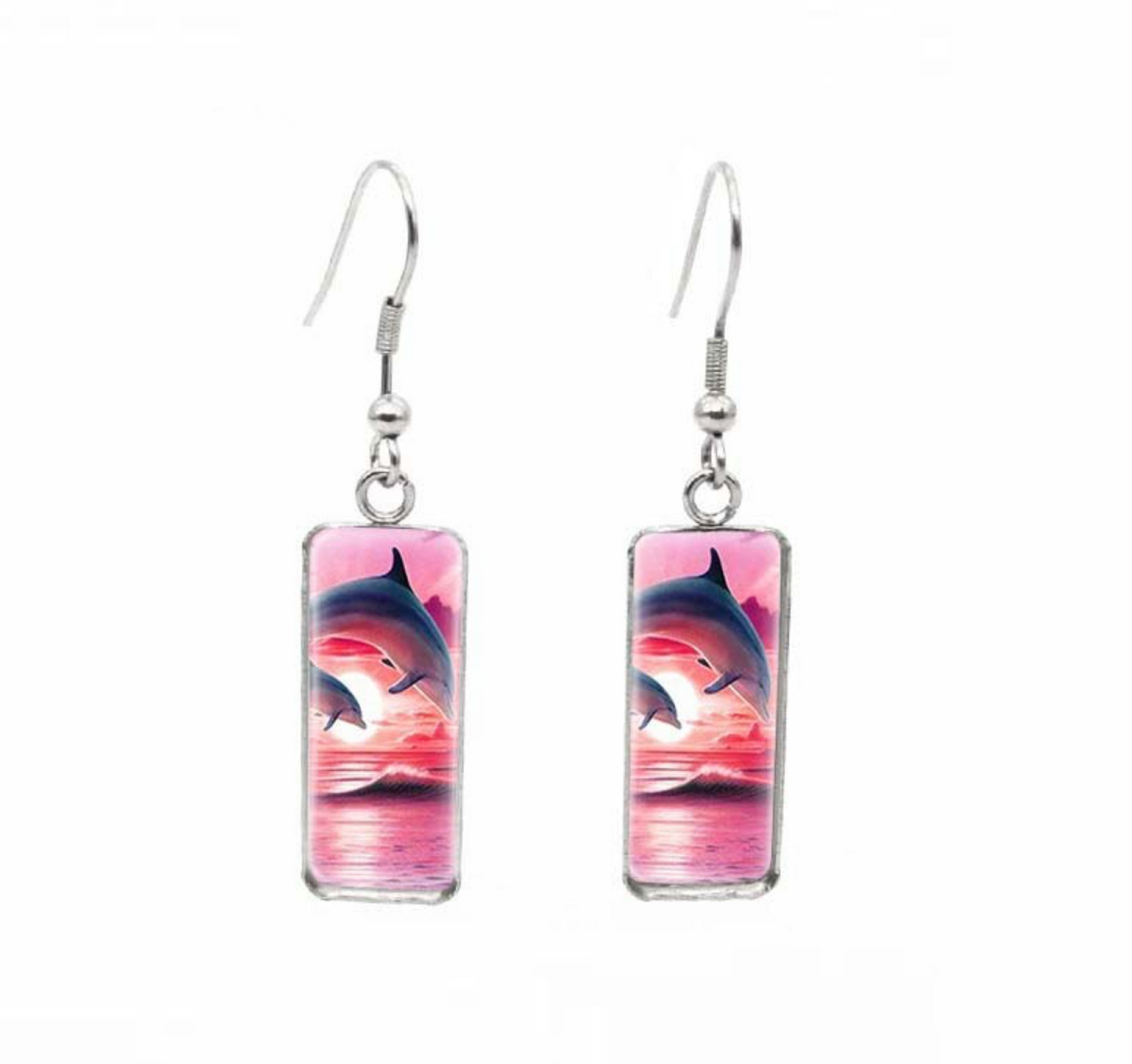 Animal Motif Rectangular Drop Earrings