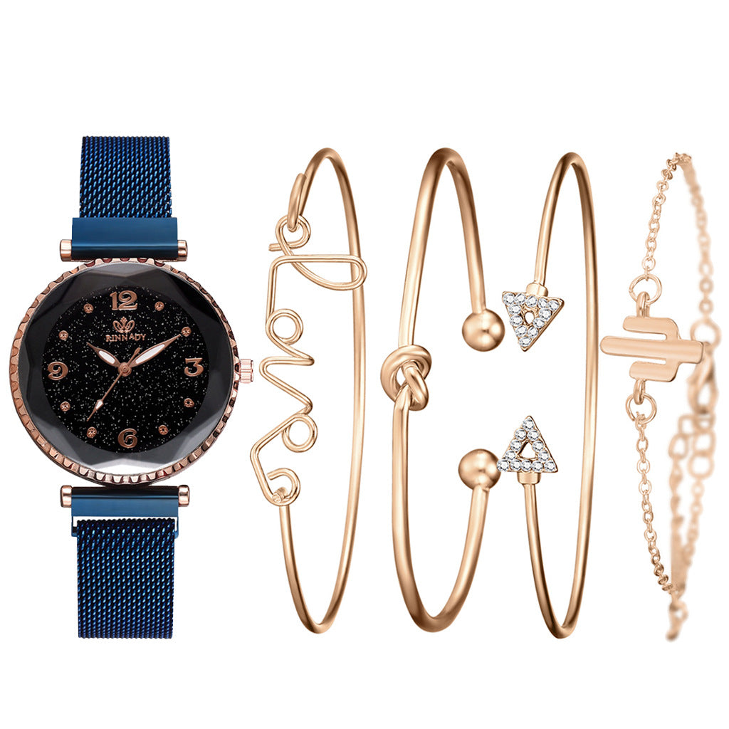 Crystal Rose Goldtone Love Cactus Watch Cuff Set - Numerical