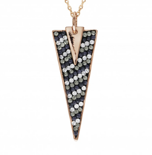 Crystal Spike Triangular Pendant Necklace