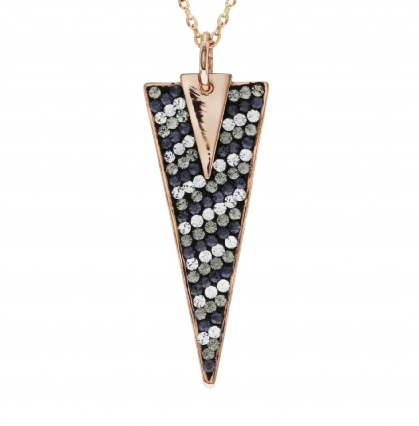 Crystal Spike Triangular Pendant Necklace