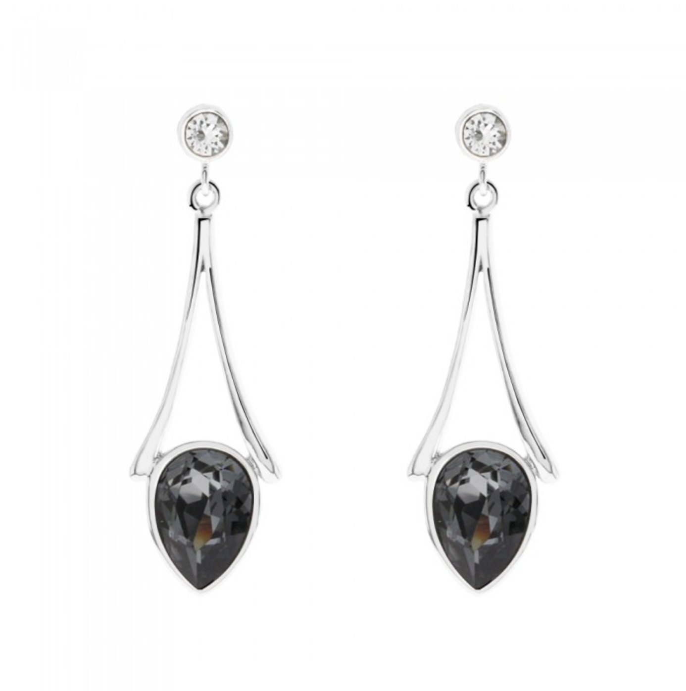 Open Teardrop Crystal Drop Earrings