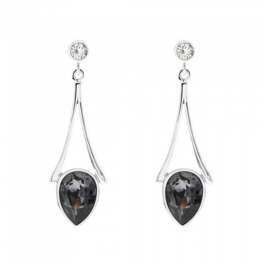 Open Teardrop Crystal Drop Earrings