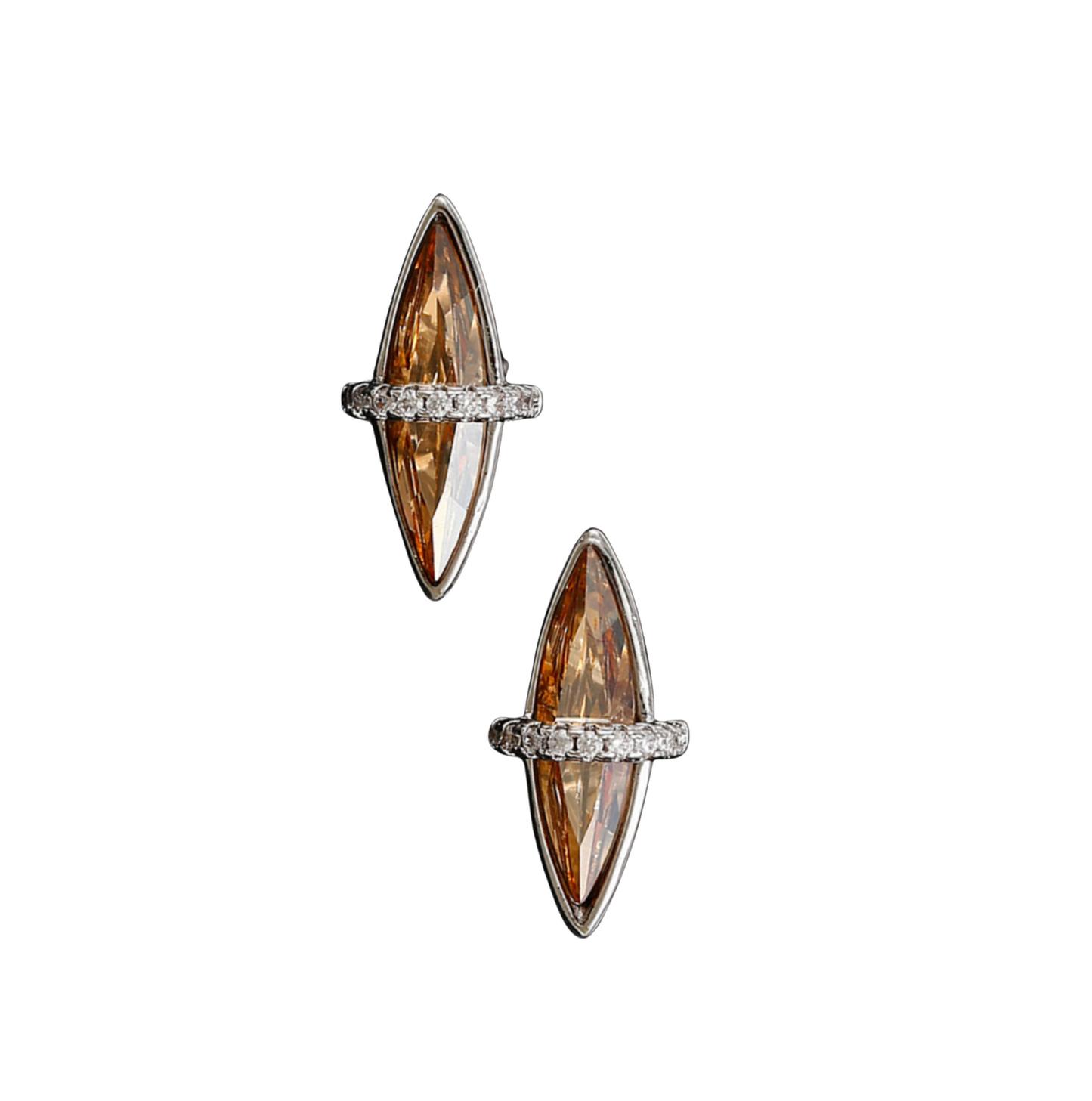 Crystal Marquis & Pave Stud Earrings