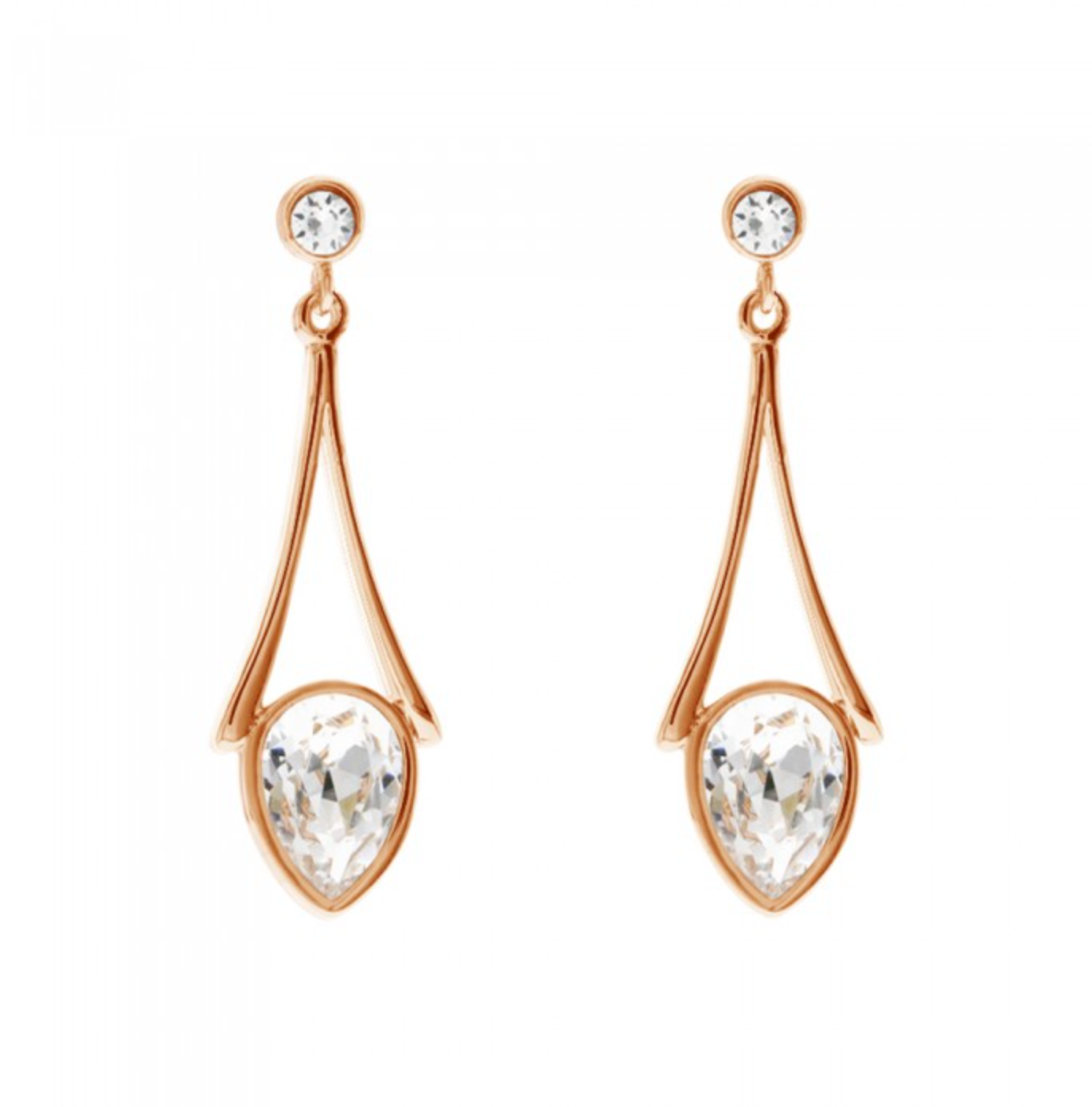 Open Teardrop Crystal Drop Earrings