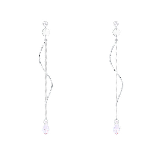 Aurora Borealis Swirled Drop Earrings With Swarovski Crystals