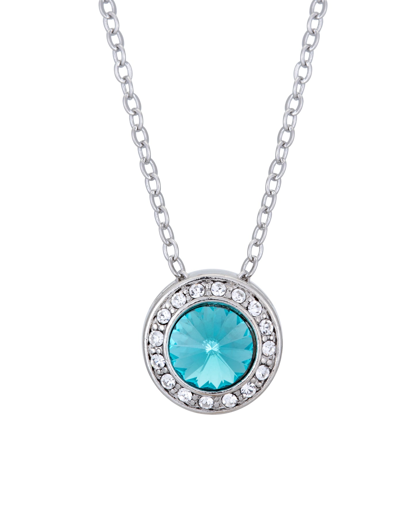 Crystal Pave Halo Pendant Necklace