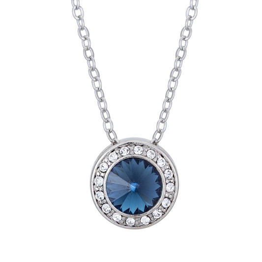 Montana Halo Pendant Necklace with Swarovski Crystals – Adjustable, Multiple Colors