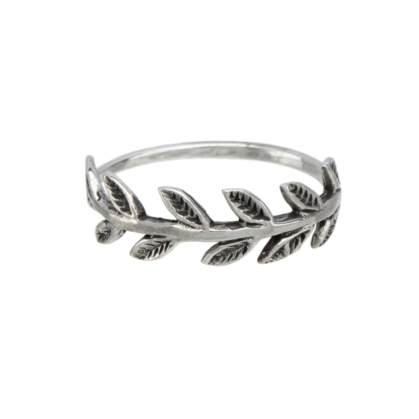 Sterling Silver Oxidized Leaves Ring