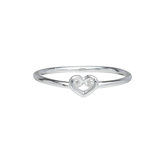 Sterling Silver Dainty Looped Heart Ring