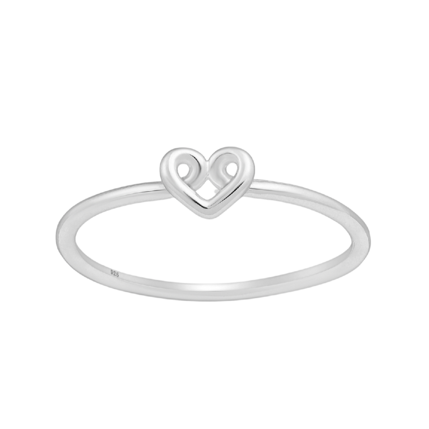 Sterling Silver Dainty Looped Heart Ring