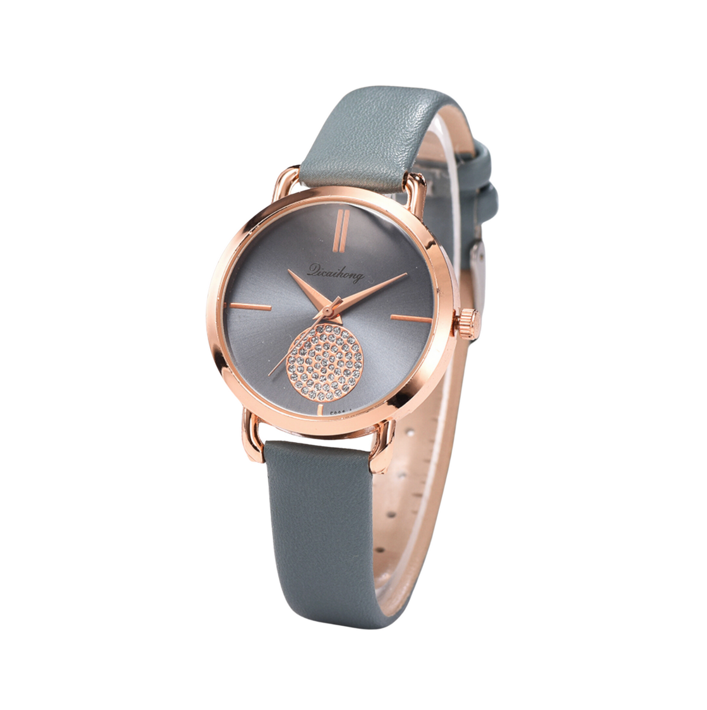 Crystal Pave Rose Goldtone Bracelet Watch