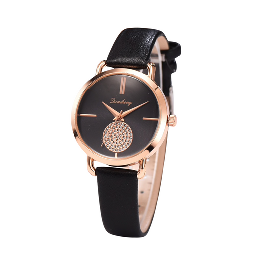 Crystal Pave Rose Goldtone Bracelet Watch