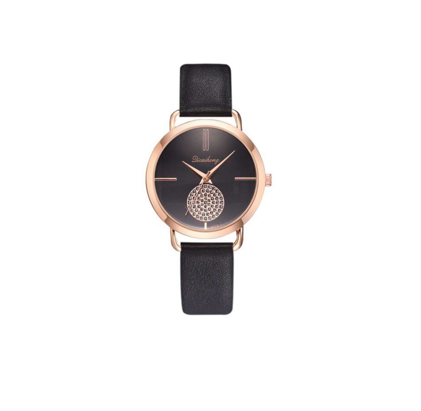 Crystal Pave Rose Goldtone Bracelet Watch