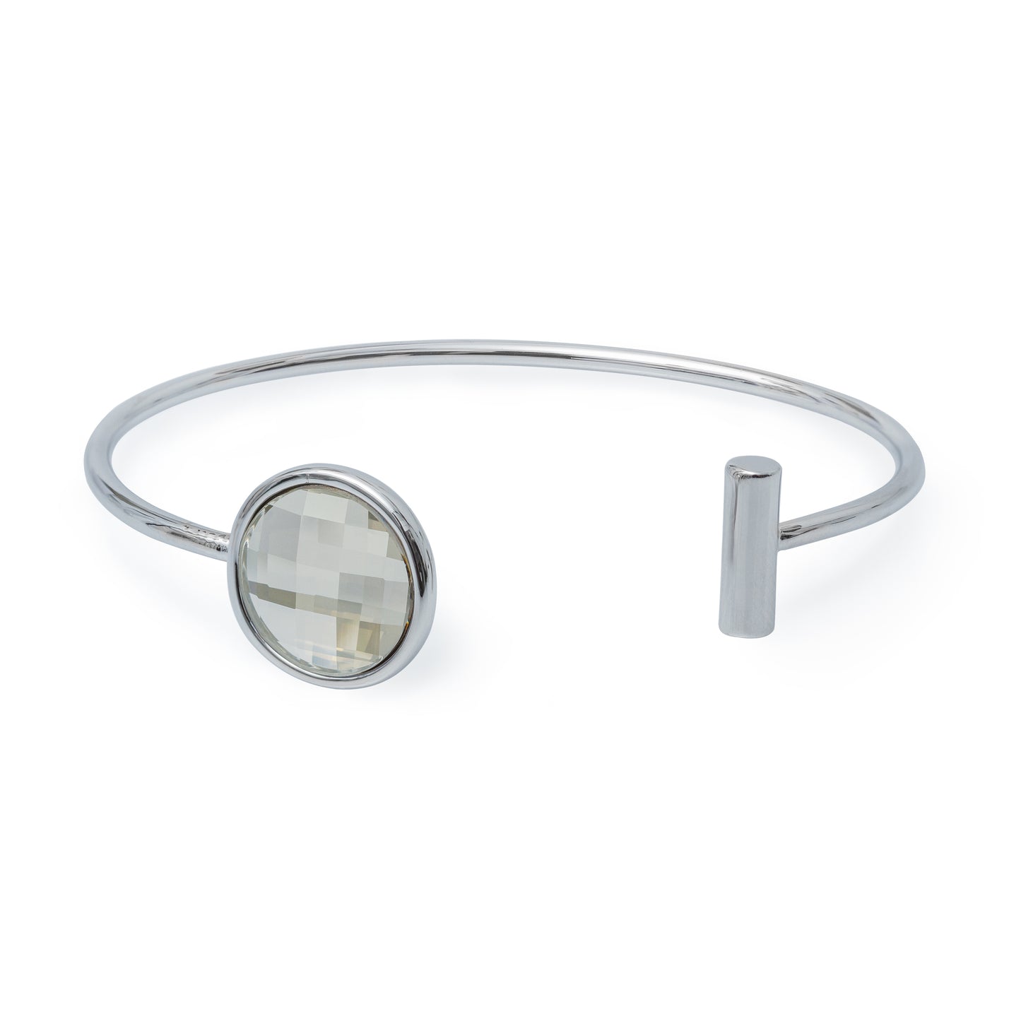 Circular Faceted Crystal Cuff Bracelet