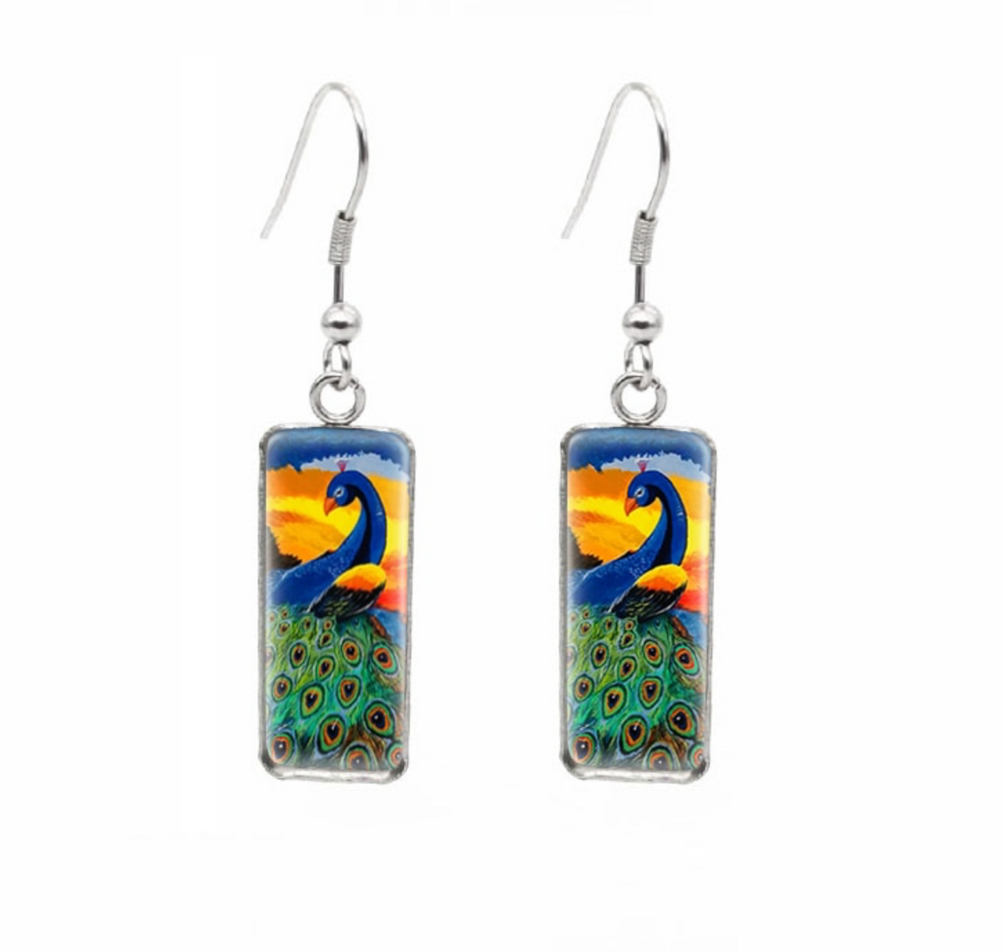 Animal Motif Rectangular Drop Earrings