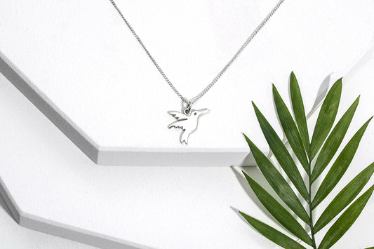 Sterling Silver Flying Bird Pendant Necklace