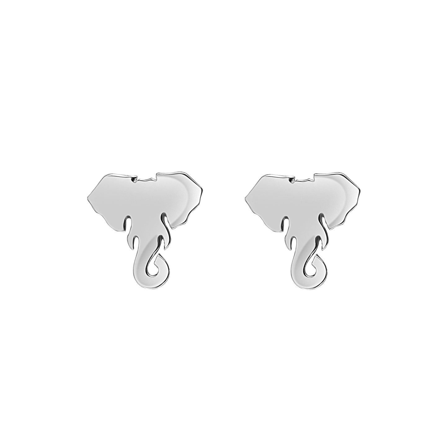 Sterling Silver Elephant Stud Earrings