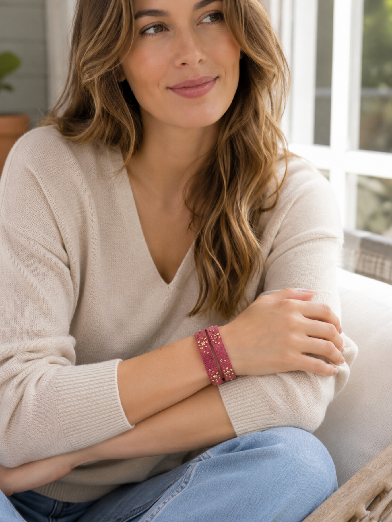Red gold star bracelet