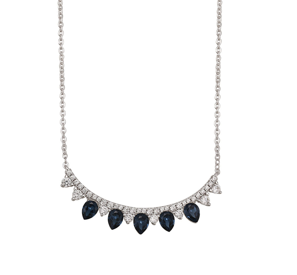 Crystal Bib Multi Teardrop Necklace