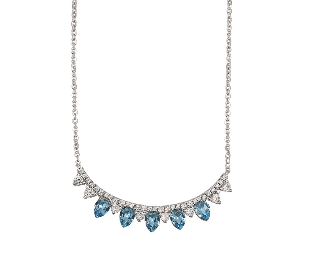 Crystal Bib Multi Teardrop Necklace