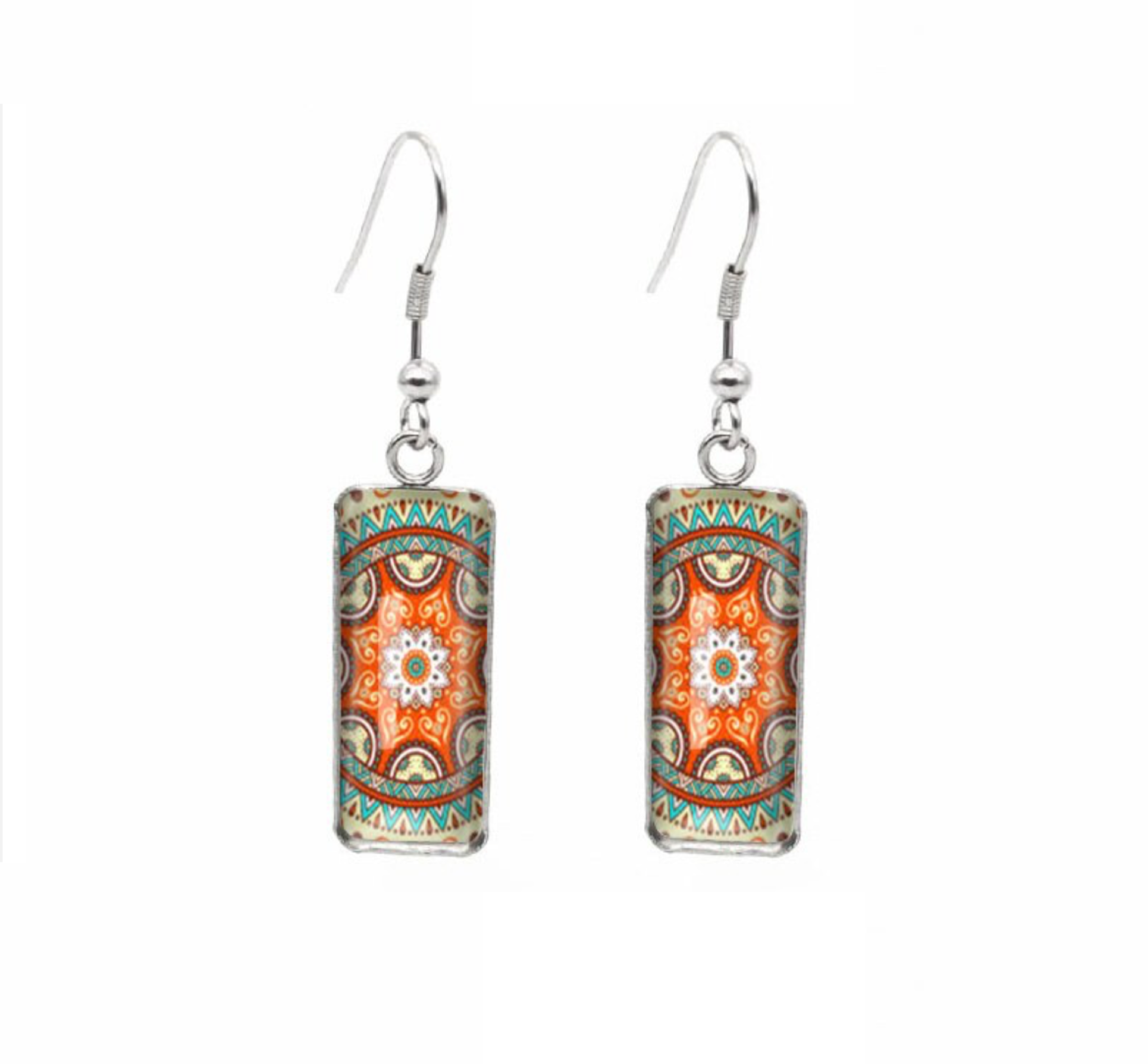 Patterned Rectangular Drop Earrings — alternate view, SKU 42222-42