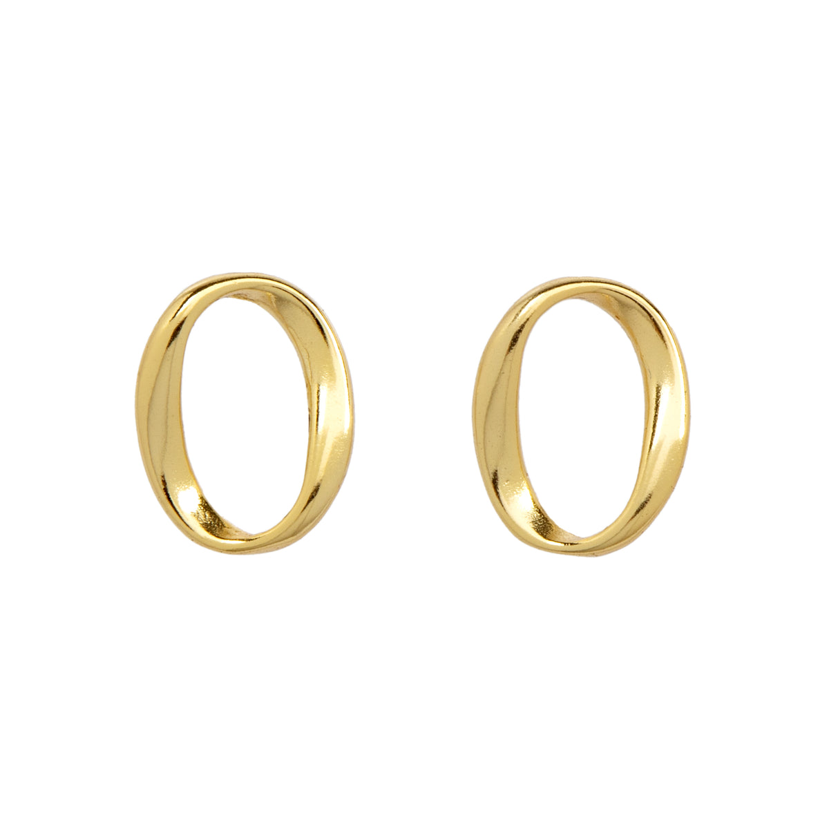 Goldtone open circle stud earrings