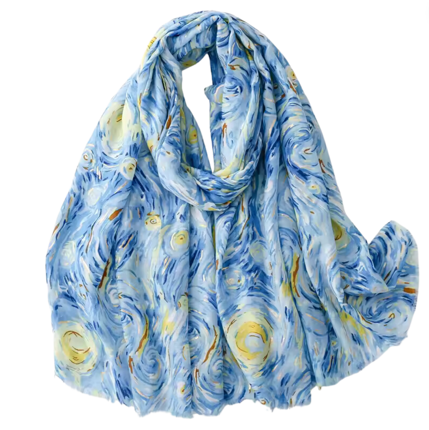 Blue Starry Impressionist Scarf