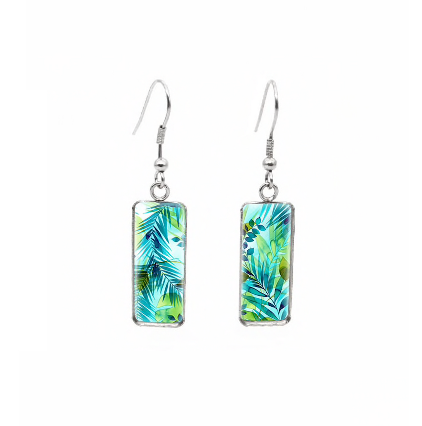 Patterned Rectangular Drop Earrings