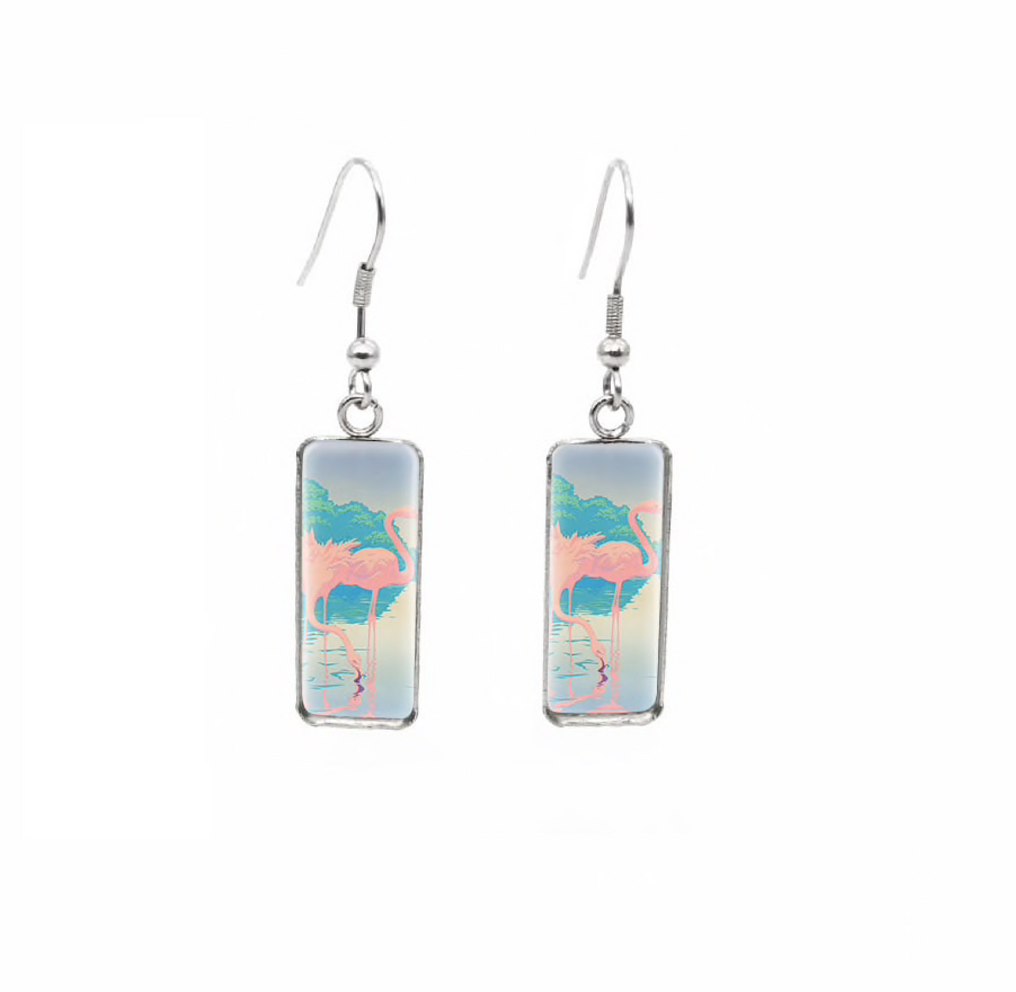 Animal Motif Rectangular Drop Earrings