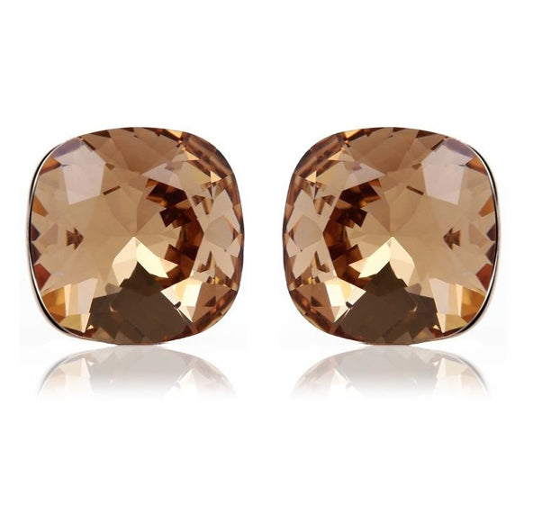 Cushion Cut Crystal Stud Earrings