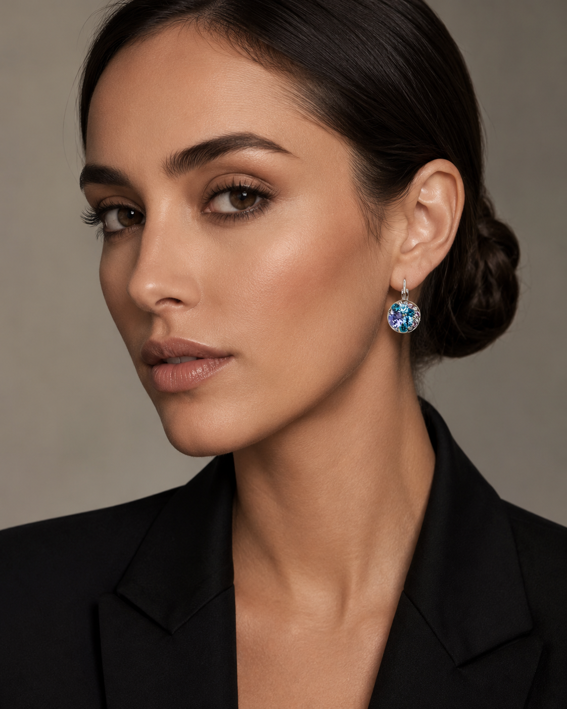Sparkling Multi-Stone Earrings with Swarovski Crystals – Rhodium, Gold, or Rose Gold, 5 Styles