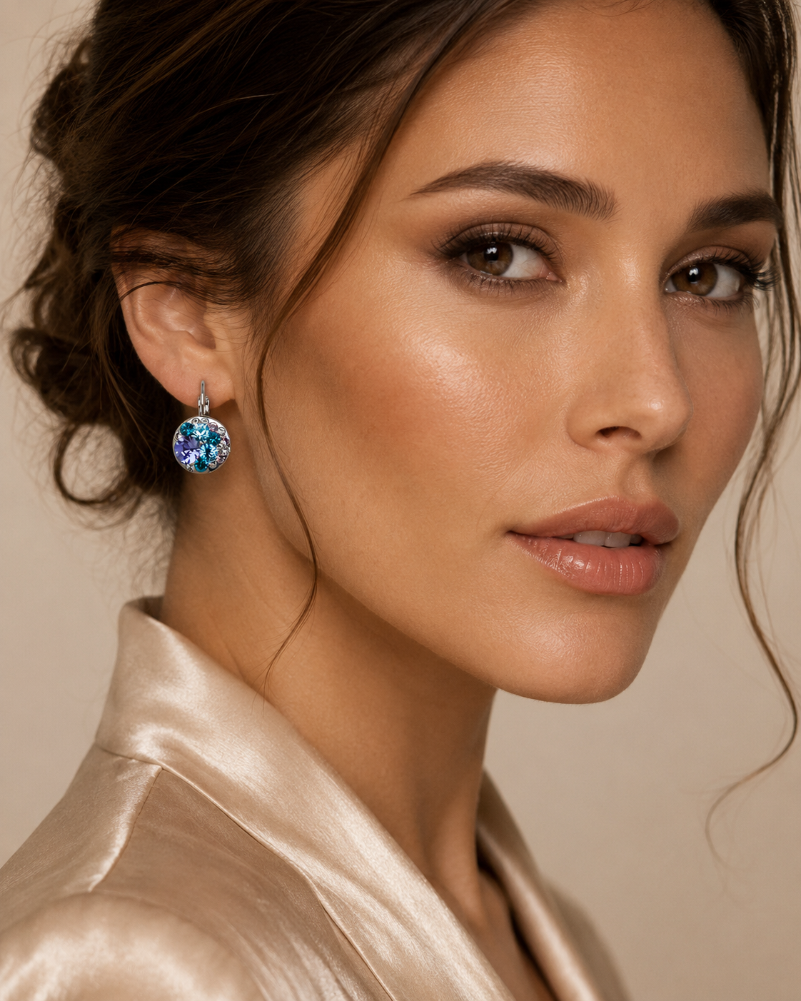 Sparkling Multi-Stone Earrings with Swarovski Crystals – Rhodium, Gold, or Rose Gold, 5 Styles