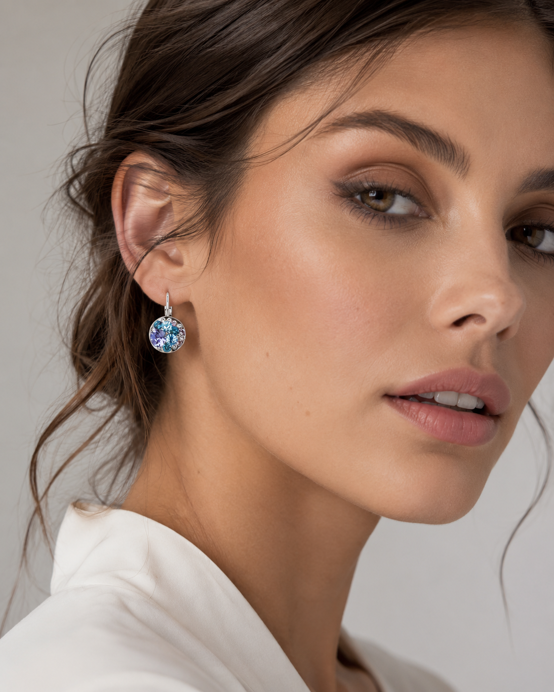 Sparkling Multi-Stone Earrings with Swarovski Crystals – Rhodium, Gold, or Rose Gold, 5 Styles