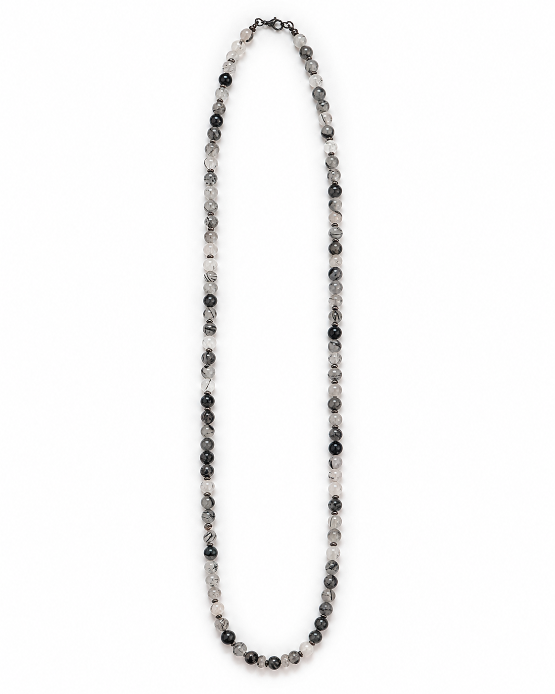 Tourmalinated Quartz 38" Long Necklace — Upcycled One-of-a-Kind Collection