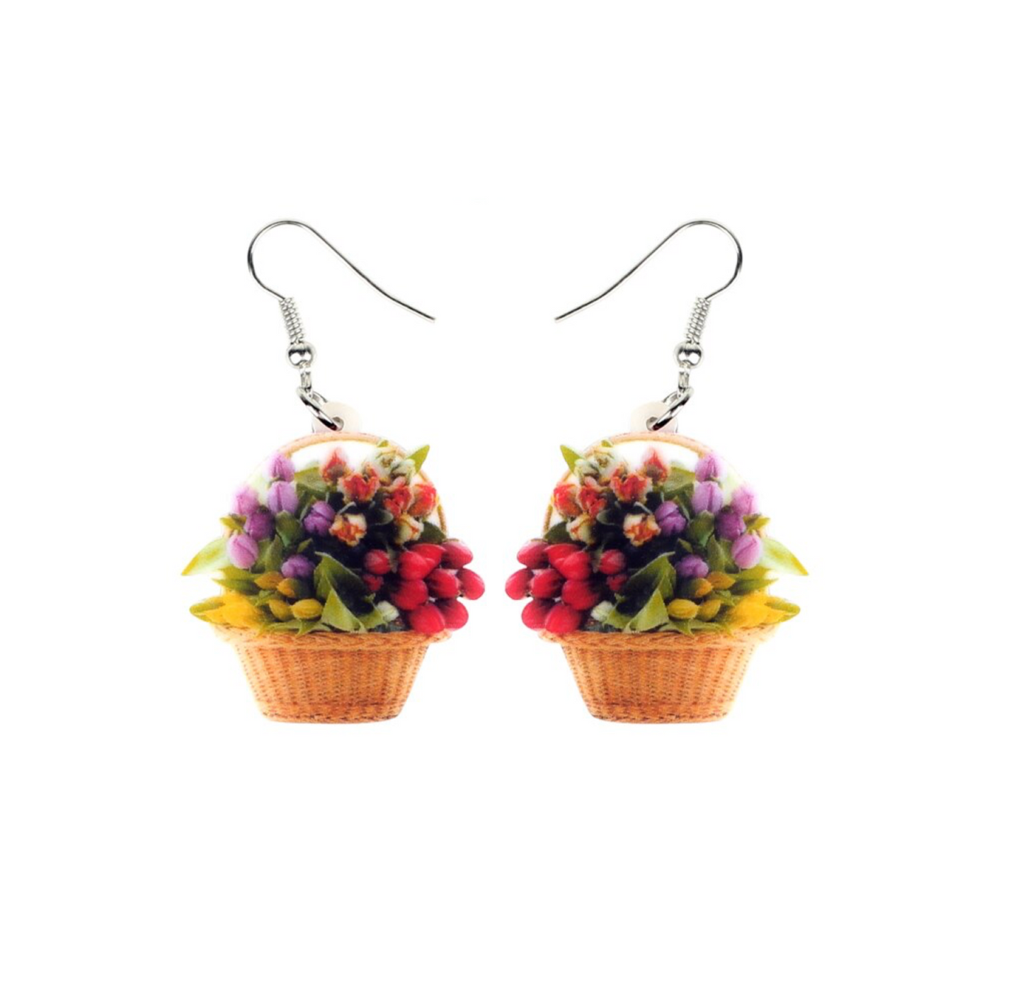 Basket Of Tulips Drop Earrings